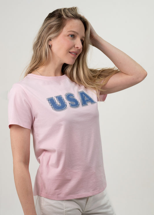 Pink Patchwork USA Tee image 3