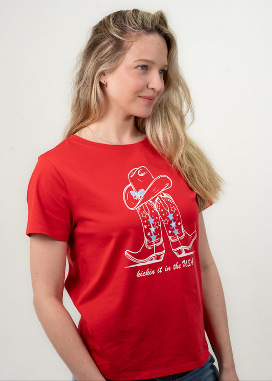 Red Kickin’ Boots Tee image 3