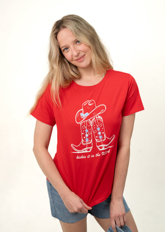 Red Kickin’ Boots Tee image 2