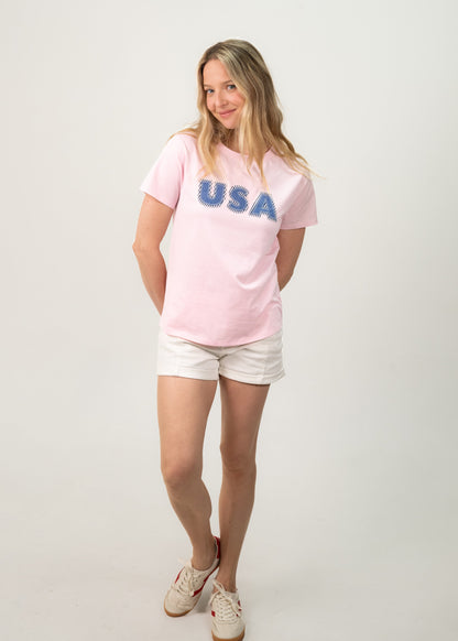 Pink Patchwork USA Tee